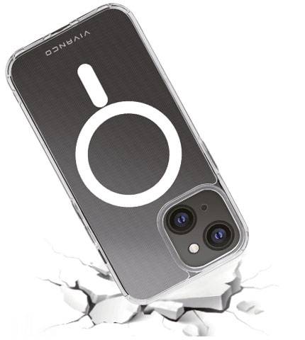Vivanco Mag Steady Backcover Apple iPhone 13 Mini Transparent Induktives Laden, Stoßfest MSASCVVIPH2021MT