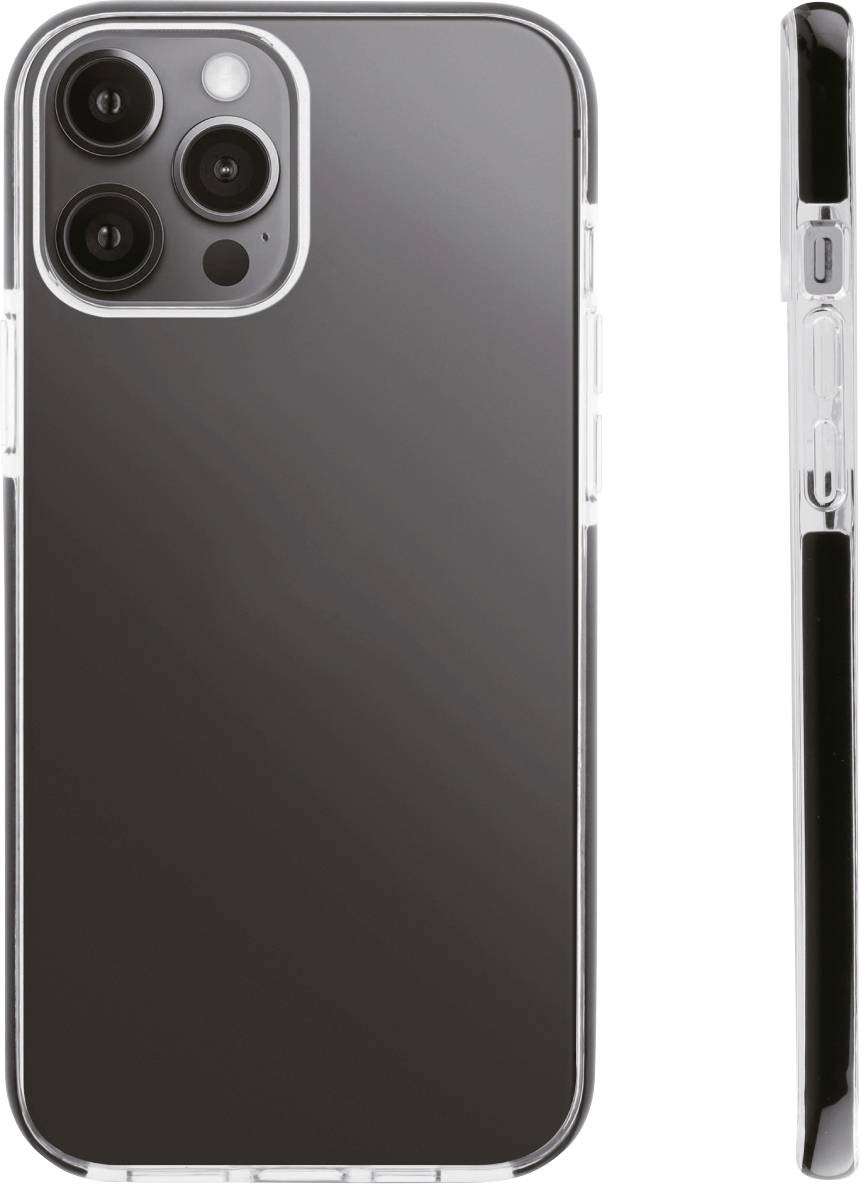 Vivanco Rock Solid Backcover Apple iPhone 13 Pro Max Transparent, Schwarz Induktives Laden, Stoßfest RSCVVIPH2021PMT