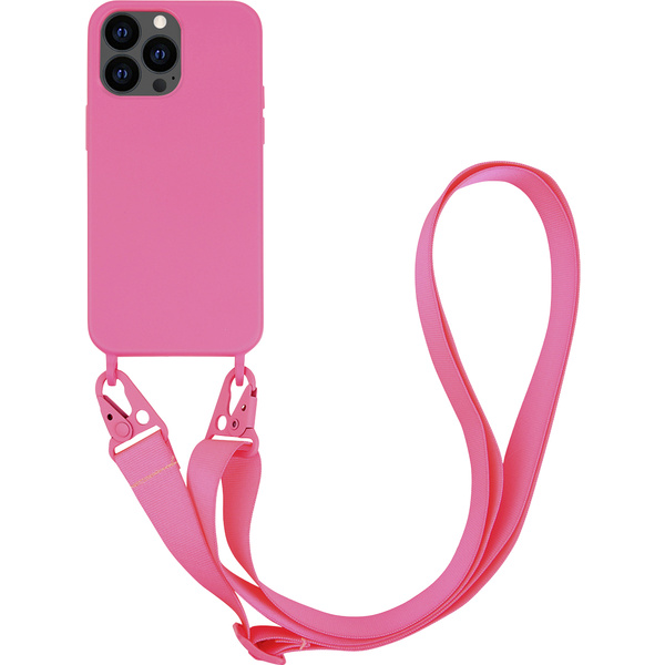 Vivanco Necklace Smartphone-Kette Apple iPhone 13 Pro Max Pink Induktives Laden, Stoßfest