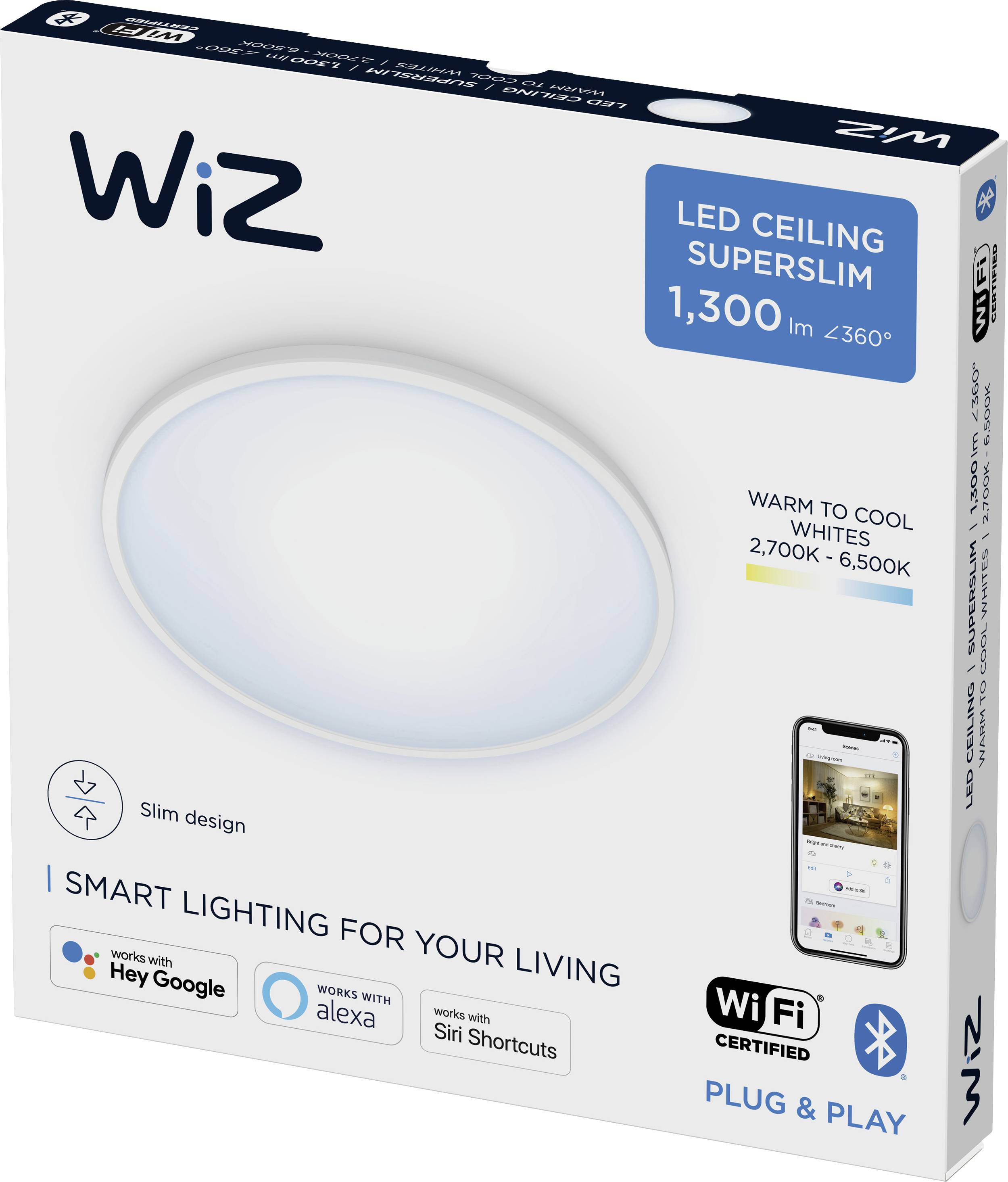 WiZ SuperSlim WiZ Ceiling 14W W RD 27-65K TW 871951433797800 LED-Deckenleuchte 14 W Weiß
