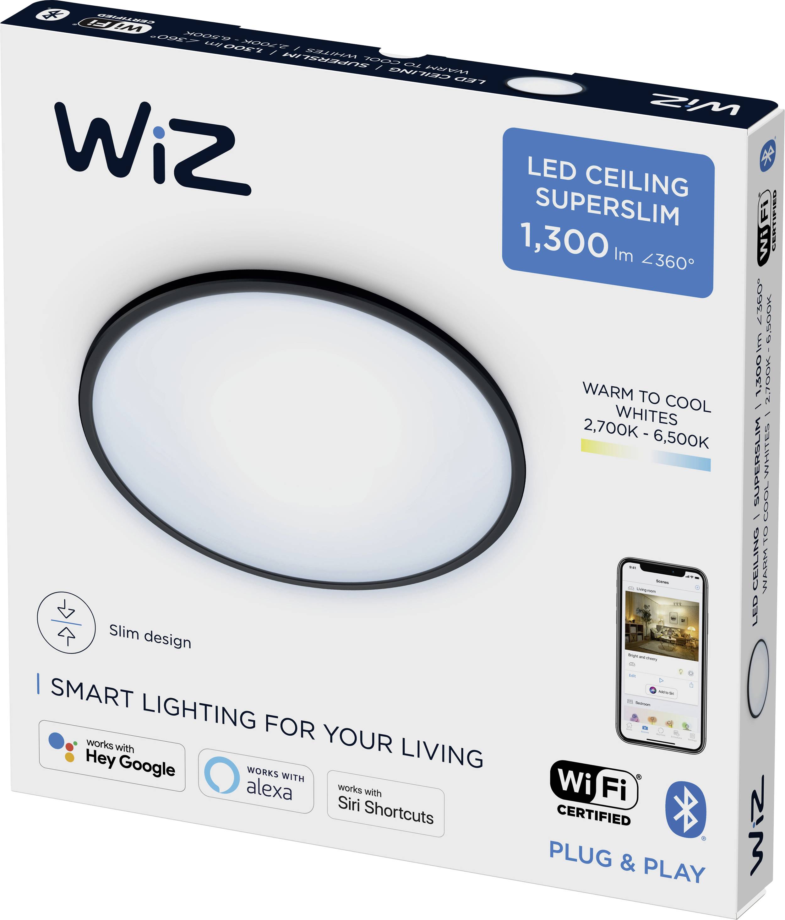 WiZ SuperSlim WiZ Ceiling 14W B RD 27-65K TW 871951433799200 LED-Deckenleuchte 14 W Schwarz