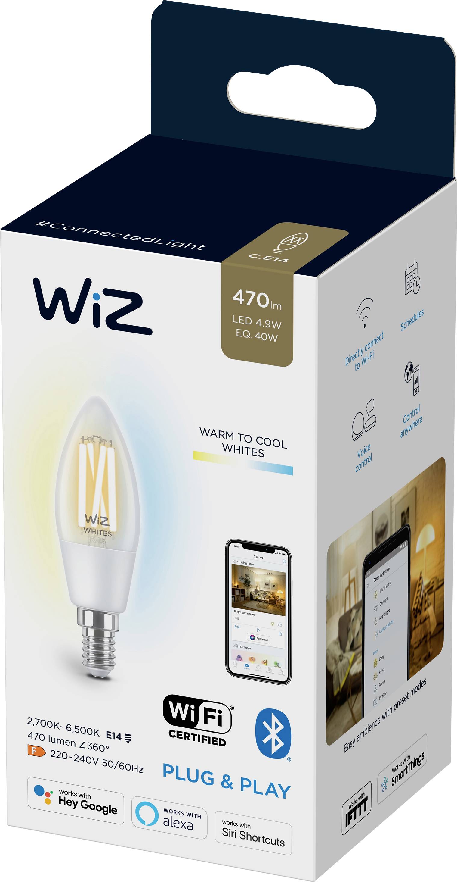 WiZ 871869978719601 LED EEK F (A - G) E14 4.9W = 40W app-gesteuert 1St.