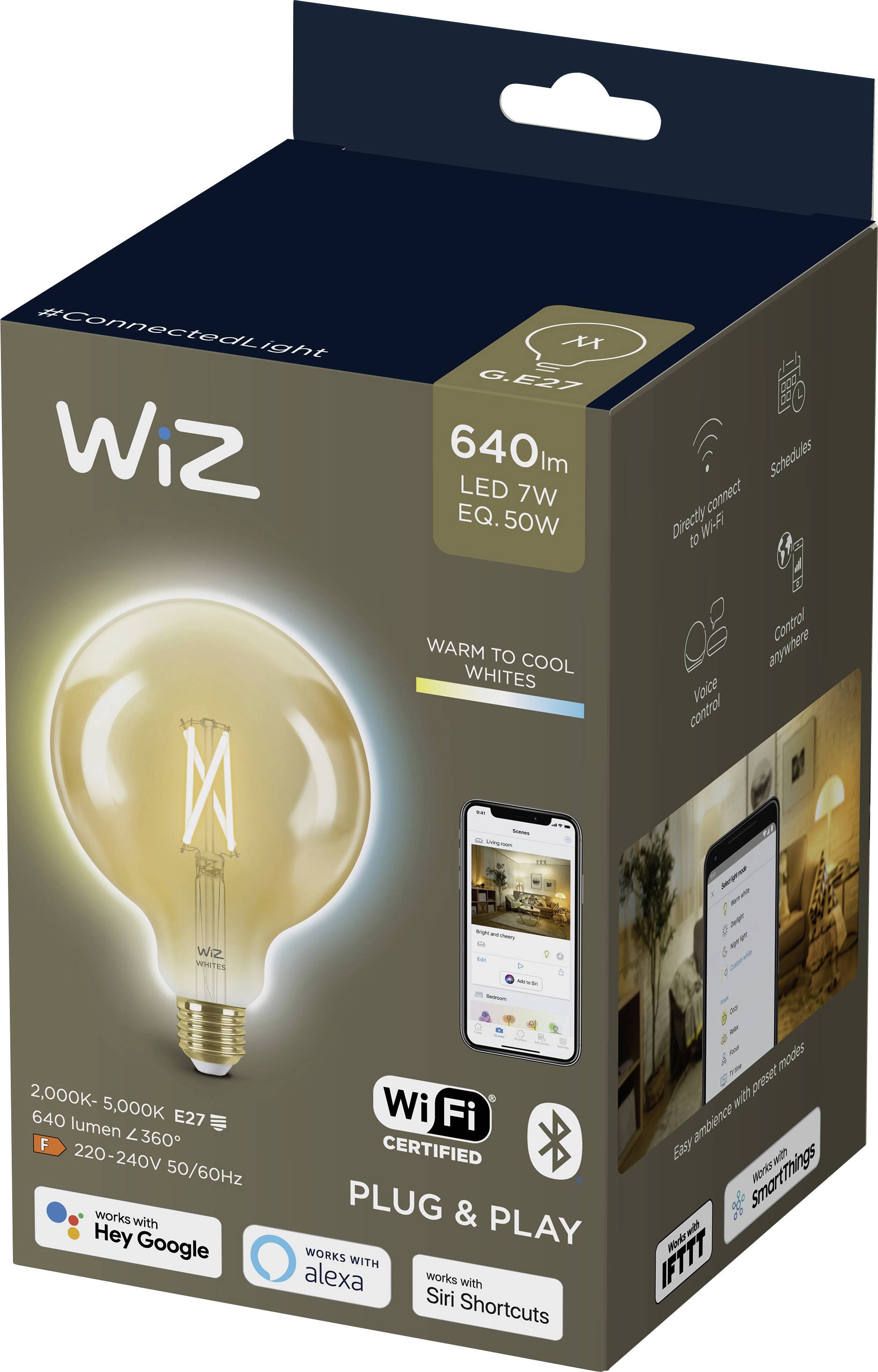 WiZ 871869978681601 LED EEK F (A - G) E27 7 W = 50 W app-gesteuert 1 St.