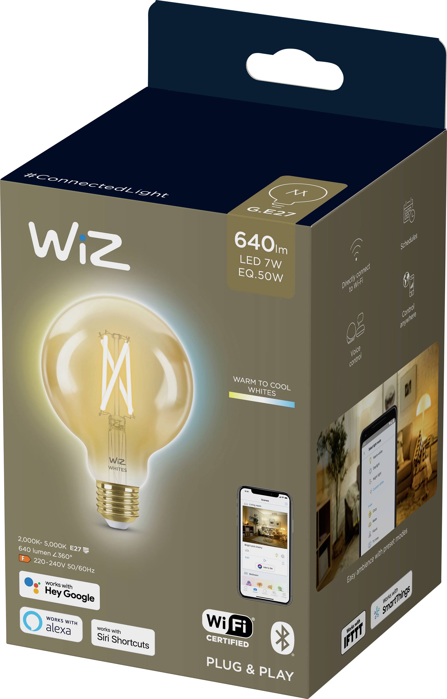 WiZ 871869978679301 LED EEK F (A - G) E27 7 W = 50 W app-gesteuert 1 St.