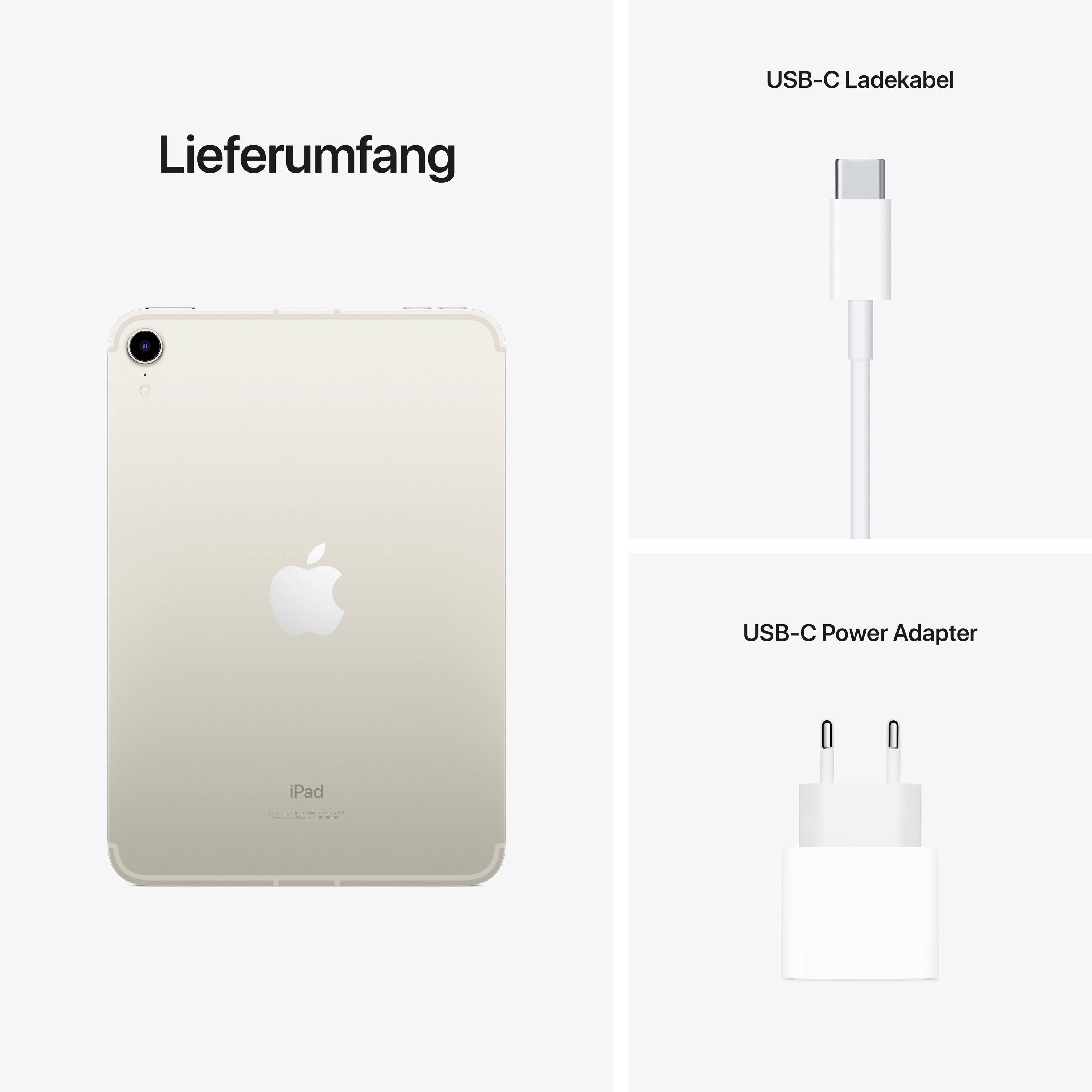 Apple iPad mini 8.3 (6. Generation, 2021) UMTS/3G, LTE/4G, 5G, WiFi 64 GB Polarstern 21.1 cm (8.3 Zoll) iPadOS 15 2266 x 1488 Pixel