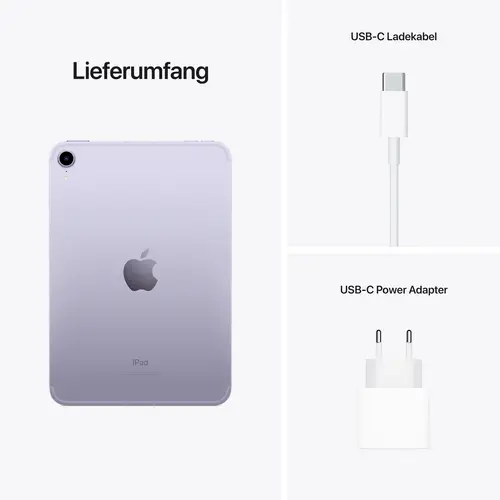 Apple iPad mini 8.3 (6. Generation, 2021) UMTS/3G, LTE/4G, 5G, WiFi 64 GB Violett 21.1 cm (8.3 Zoll) iPadOS 15 2266 x 1488 Pixel Apple iPad mini 8.3 (6. Generation, 2021) UMTS/3G, LTE/4G, 5G, WiFi 64 GB Violett 21.1 cm (8.3 Zoll) iPadOS 15 2266 x 1488 Pixel