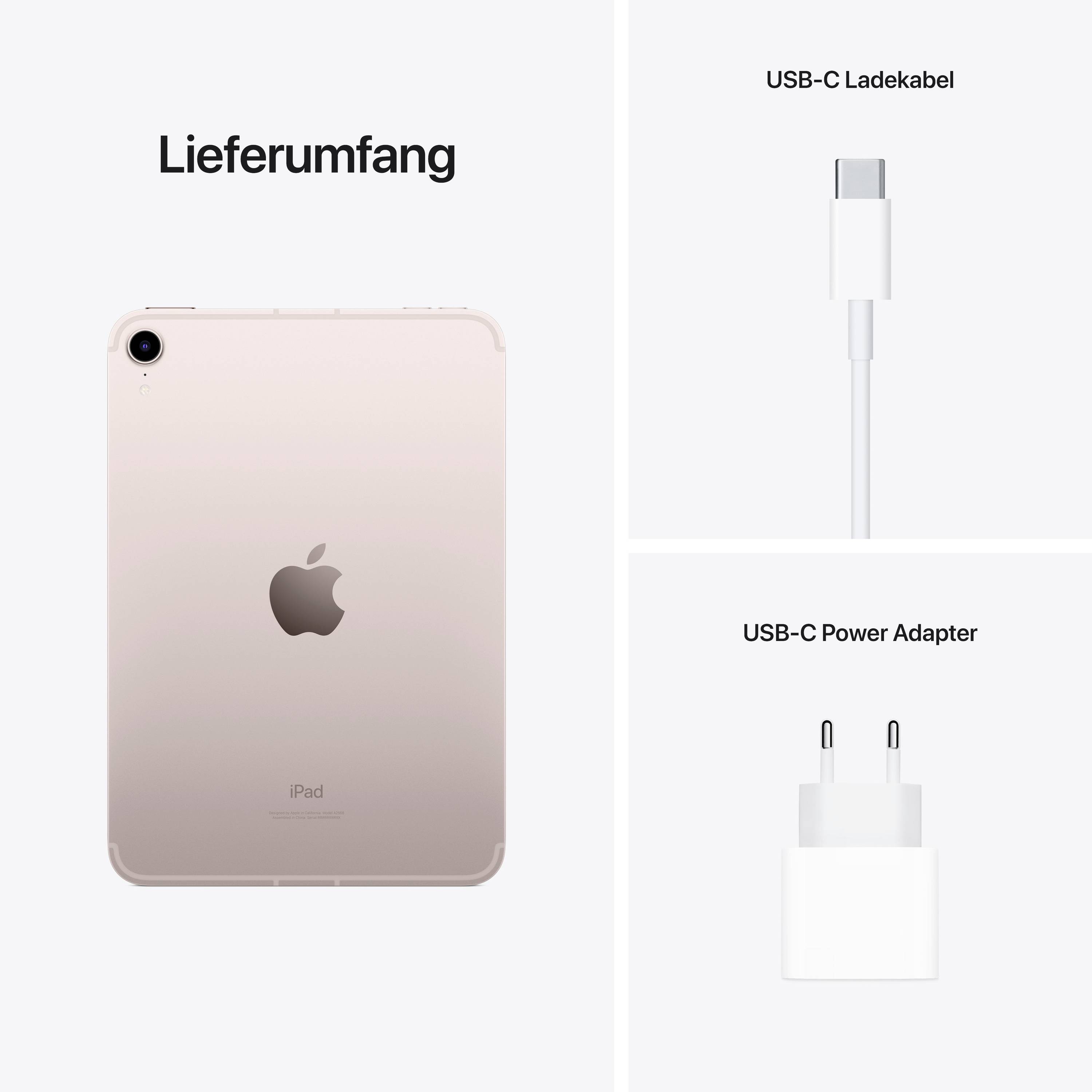 Apple iPad mini 8.3 (6. Generation, 2021) UMTS/3G, LTE/4G, 5G, WiFi 64 GB Rose 21.1 cm (8.3 Zoll) iPadOS 15 2266 x 1488 Pixel