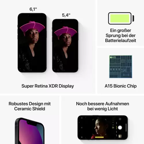 Apple iPhone 13 Mitternacht 128 GB 15.5 cm (6.1 Zoll) Apple iPhone 13 Mitternacht 128 GB 15.5 cm (6.1 Zoll)