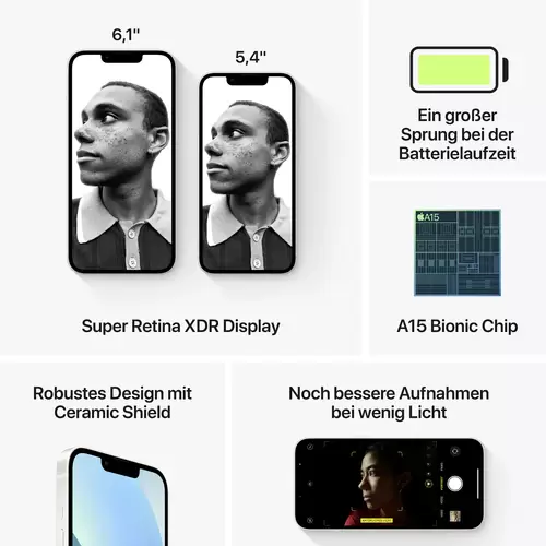 Apple iPhone 13 Polarstern 128 GB 15.5 cm (6.1 Zoll) Apple iPhone 13 Polarstern 128 GB 15.5 cm (6.1 Zoll)