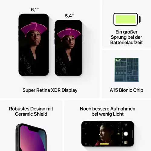 Apple iPhone 13 Mitternacht 256 GB 15.5 cm (6.1 Zoll) Apple iPhone 13 Mitternacht 256 GB 15.5 cm (6.1 Zoll)