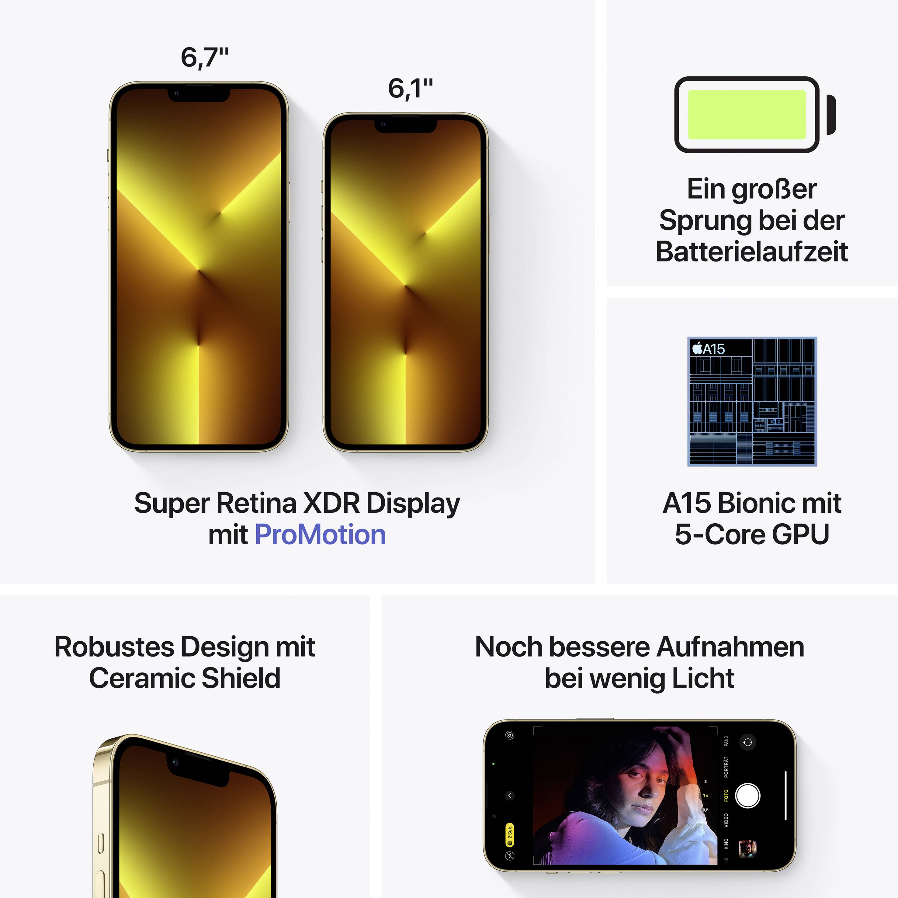 Apple iPhone 13 Pro Gold 128 GB 15.5 cm (6.1 Zoll)