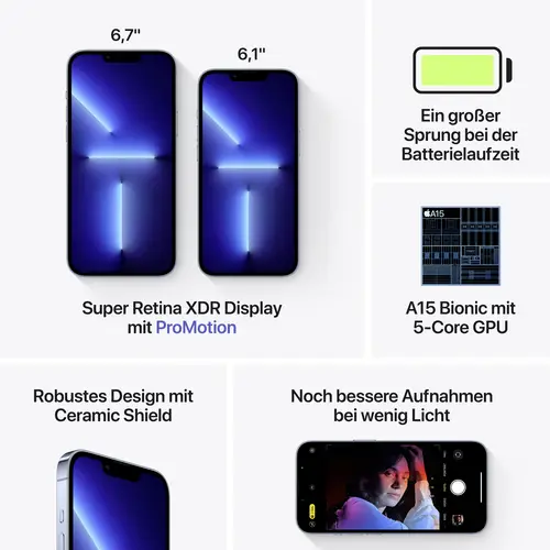 Apple iPhone 13 Pro Sierrablau 256 GB 15.5 cm (6.1 Zoll) Apple iPhone 13 Pro Sierrablau 256 GB 15.5 cm (6.1 Zoll)