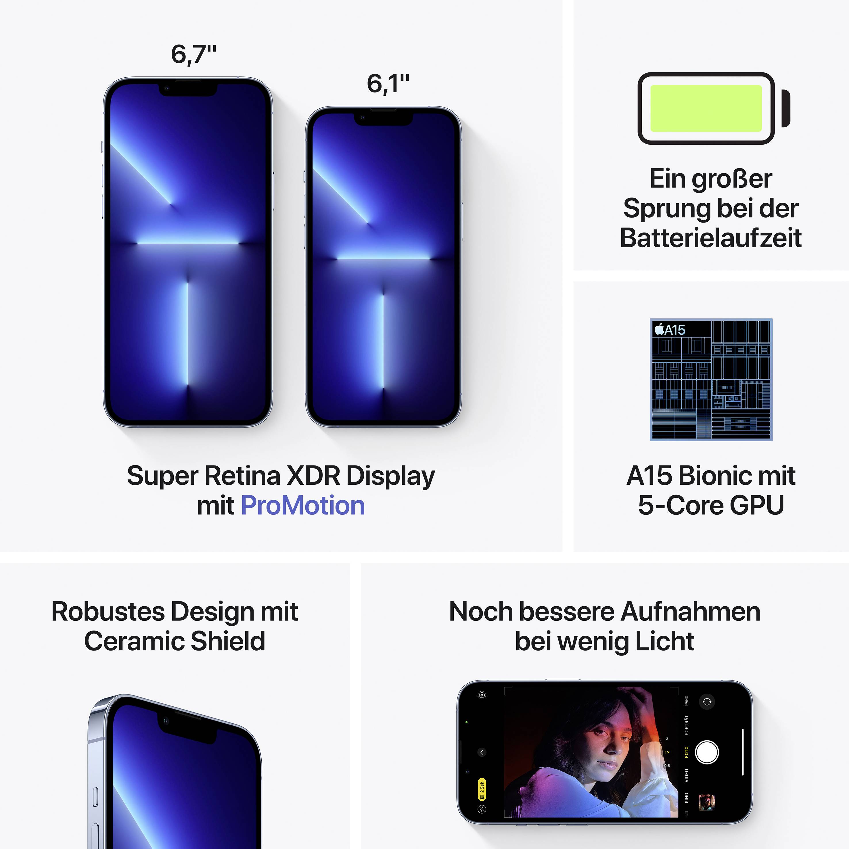 Apple iPhone 13 Pro Max Sierrablau 256 GB 17 cm (6.7 Zoll)