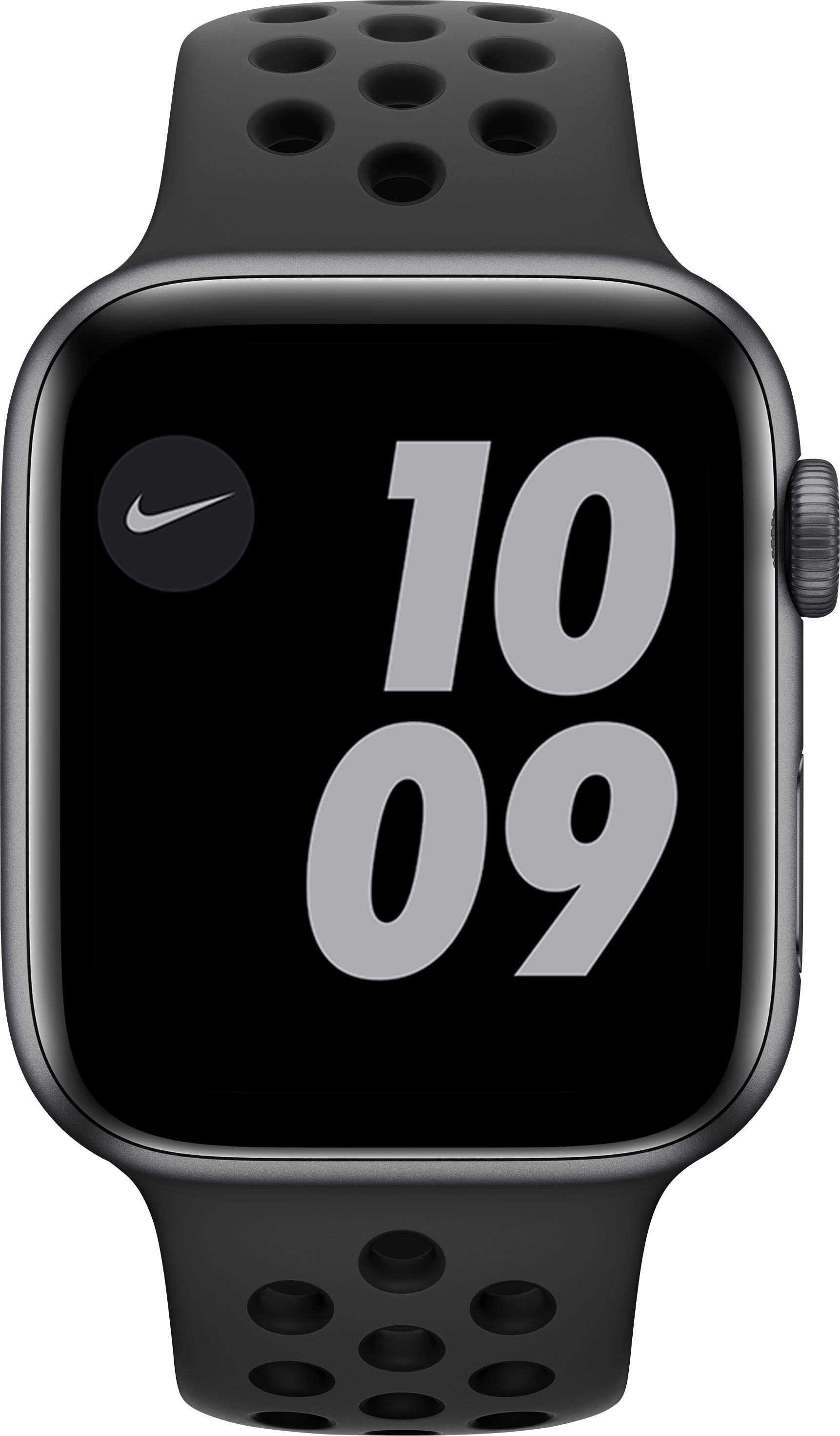Apple Watch SE Nike Edition GPS 44 mm Aluminiumgehäuse Space Grau Sport Band Anthrazit/Schwarz