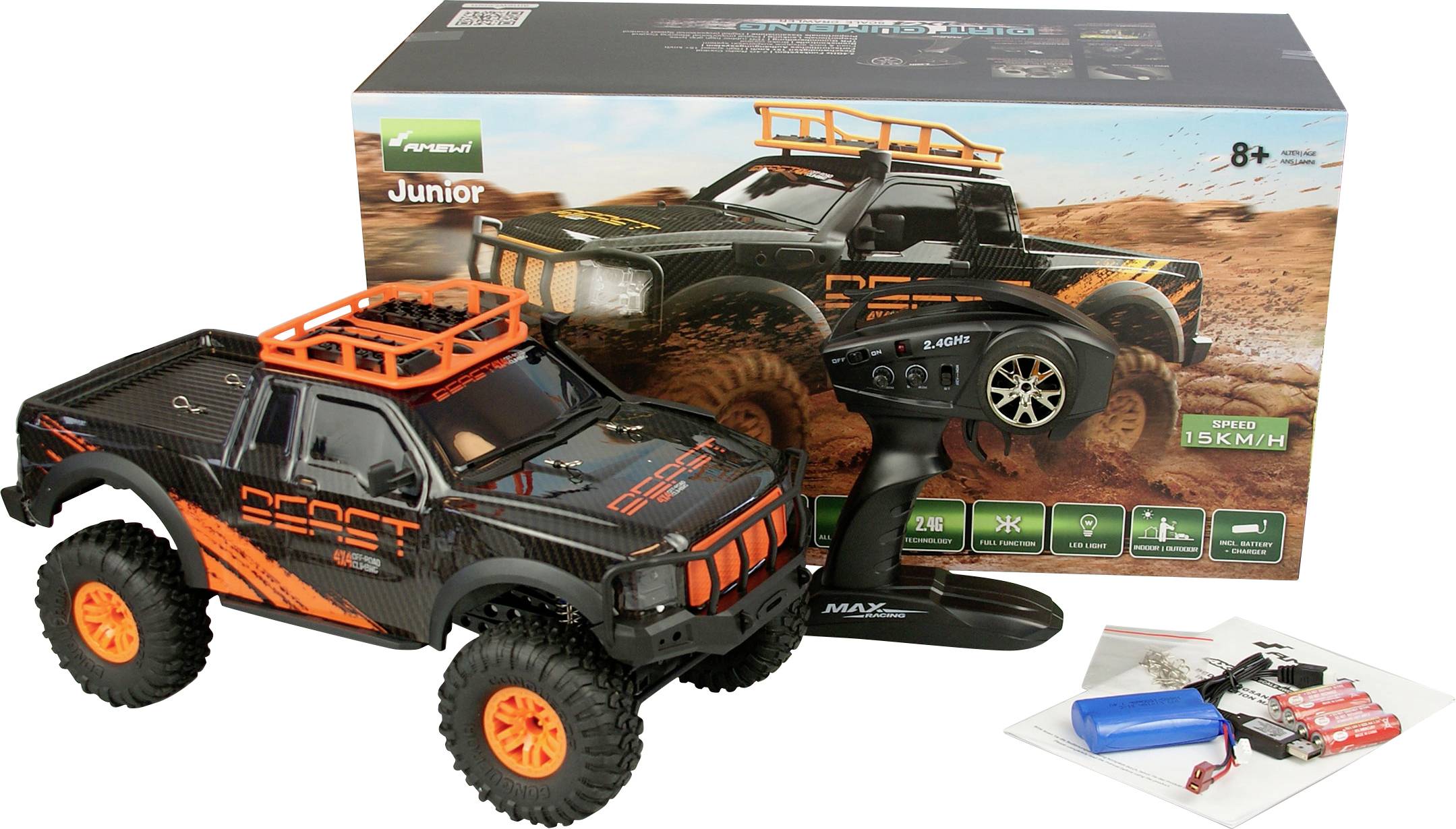 Amewi Dirt Climbing Beast Pick-Up Brushed 1:10 RC Modellauto Elektro Scale Crawler Allradantrieb (4WD) RtR 2,4 GHz