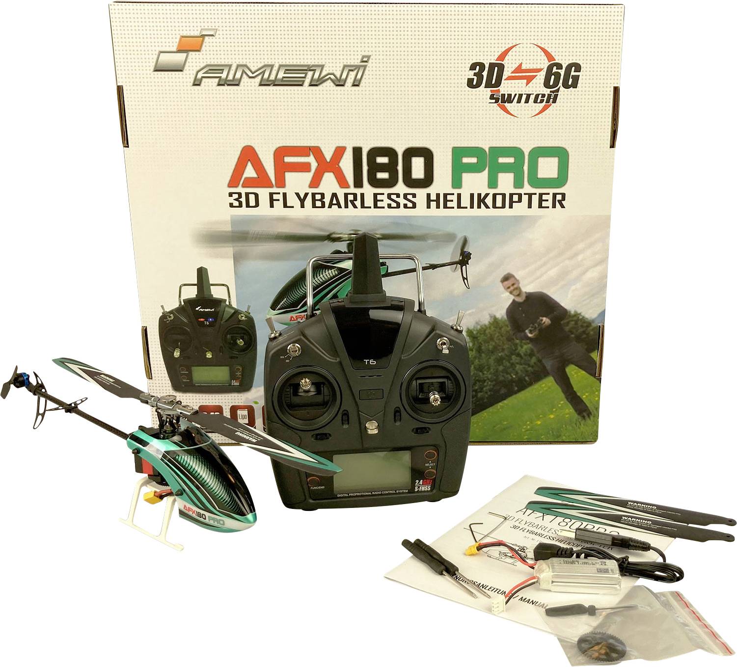 Amewi AFX180 PRO 3D flybarless RC Einsteiger Hubschrauber RtF