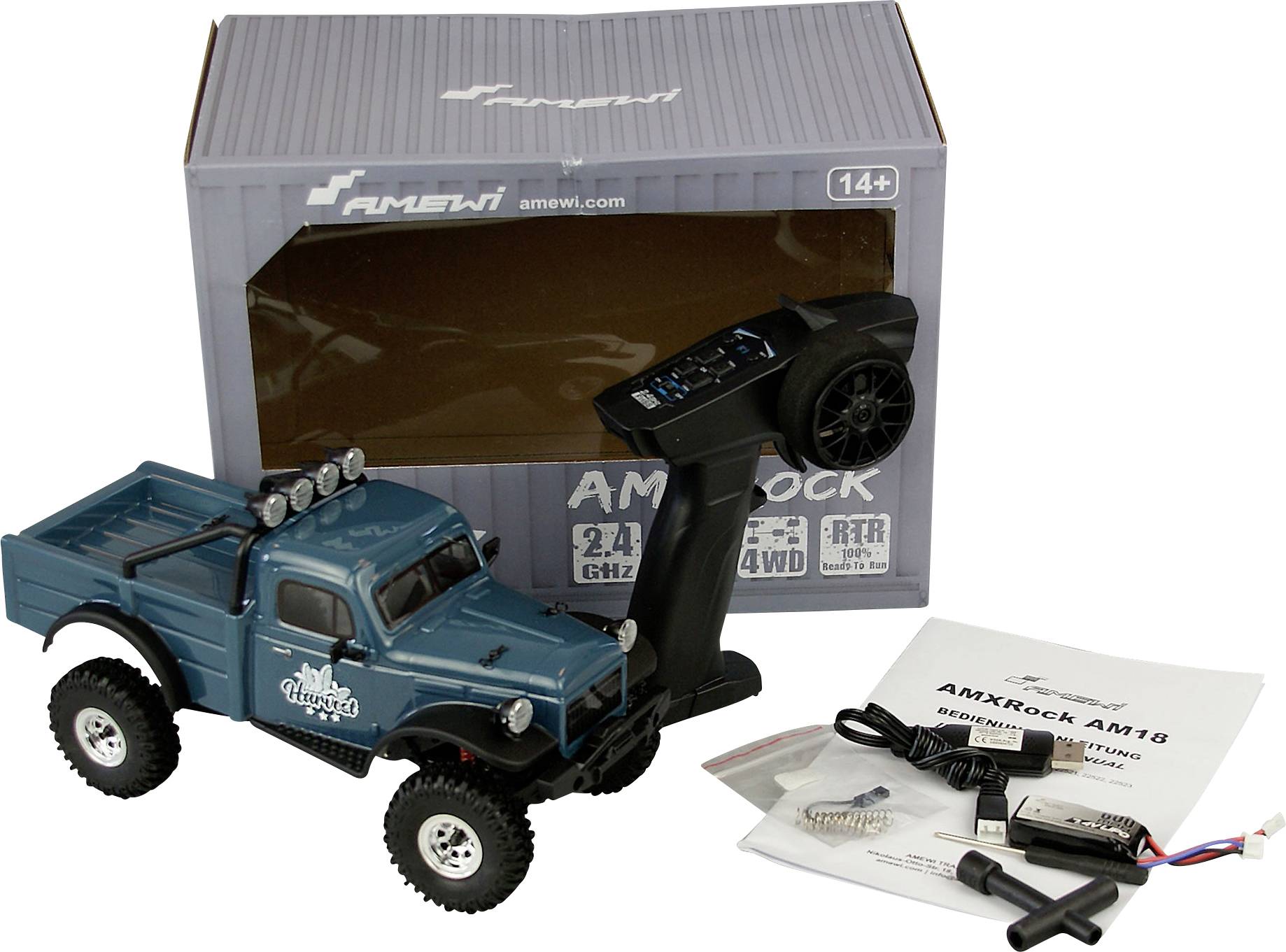 Amewi AMXRock AM18 Harvest Brushed 1:18 RC Modellauto Elektro Scale Crawler RtR 2,4 GHz