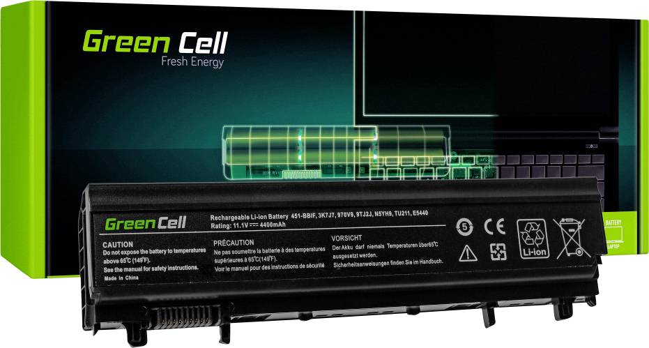 Green Cell Notebook-Akku VV0NF N5YH9 11.1V 4400 mAh Dell