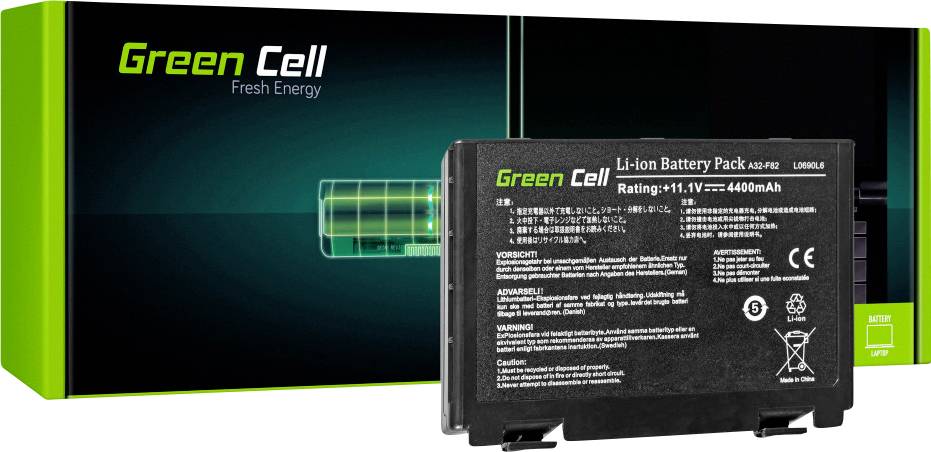 Green Cell Notebook-Akku A32-F82 A32-F52 10.8 V 4400 mAh Asus