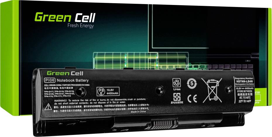 Green Cell Notebook-Akku PI06 10.8V 4400 mAh HP