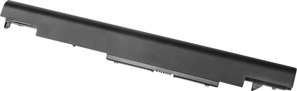 Laptop-Akku in schwarzem Gehäuse, rechteckige Form.