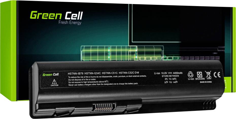 Green Cell Notebook-Akku EV06 HSTNN-CB72 HSTNN-LB72 10.8V 4400 mAh HP, Compaq