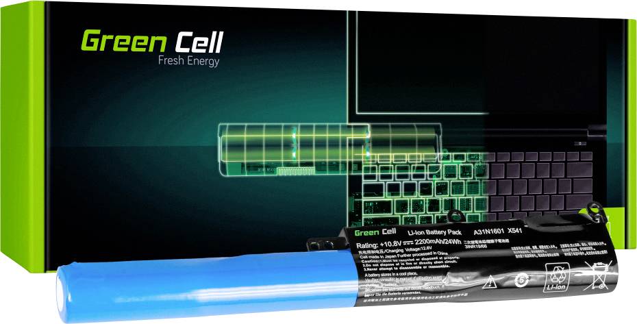 Green Cell Notebook-Akku A31N1601 A31LP4Q 10.8V 2200 mAh Asus