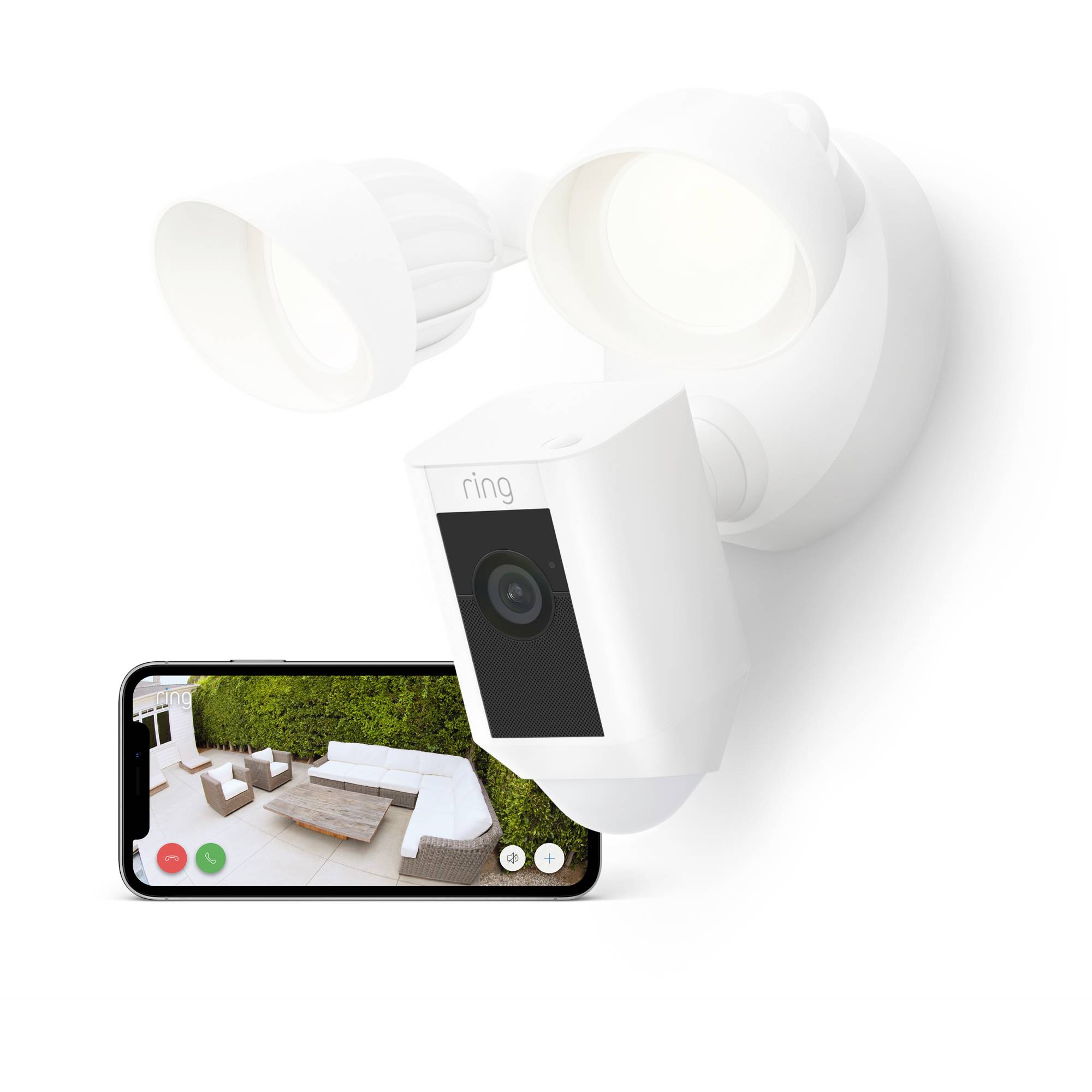 Ring Floodlight Cam Wired Plus White 8SF1P1-WEU0 WLAN IP Überwachungskamera 1920 x 1080 Pixel