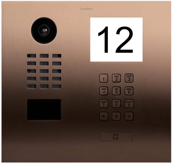 DoorBird D2101IKH IP-Video-Türsprechanlage LAN Außeneinheit Edelstahl V2A (gebürstet), Bronze-Opti