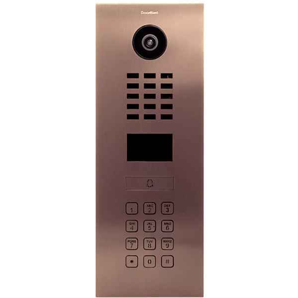 DoorBird D2101KV IP-Video-Türsprechanlage LAN Außeneinheit Edelstahl V2A (gebürstet), Bronze-Optik