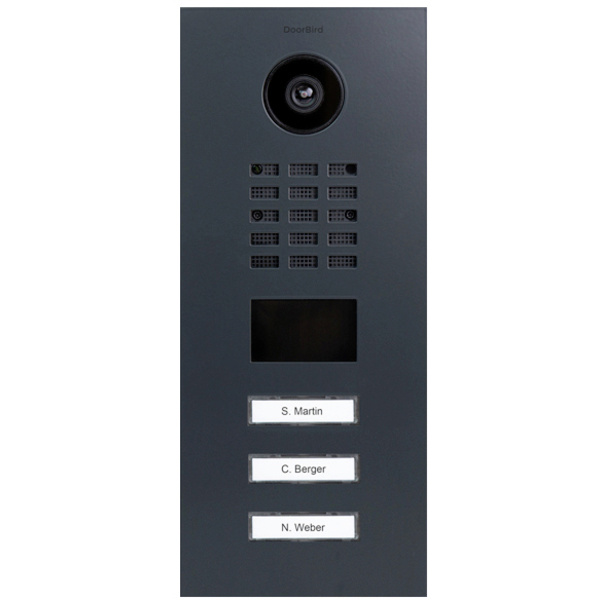 DoorBird D2103V IP-Video-Türsprechanlage LAN Außeneinheit Edelstahl, RAL 7016 (seidenmatt)