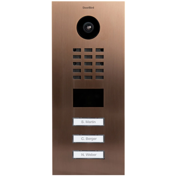 DoorBird D2103V IP-Video-Türsprechanlage LAN Außeneinheit Edelstahl V2A (gebürstet), Bronze-Optik DoorBird D2103V IP-Video-Türsprechanlage LAN Außeneinheit Edelstahl V2A (gebürstet), Bronze-Optik