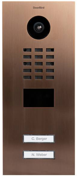 DoorBird D2102V IP-Video-Türsprechanlage LAN Außeneinheit Edelstahl V2A (gebürstet), Bronze-Optik