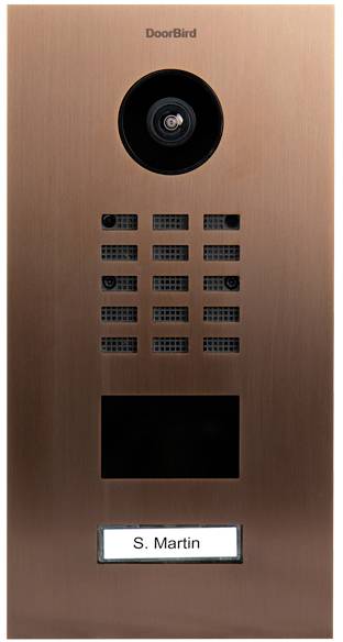 DoorBird D2101V IP-Video-Türsprechanlage LAN Außeneinheit Edelstahl V2A (gebürstet), Bronze-Optik
