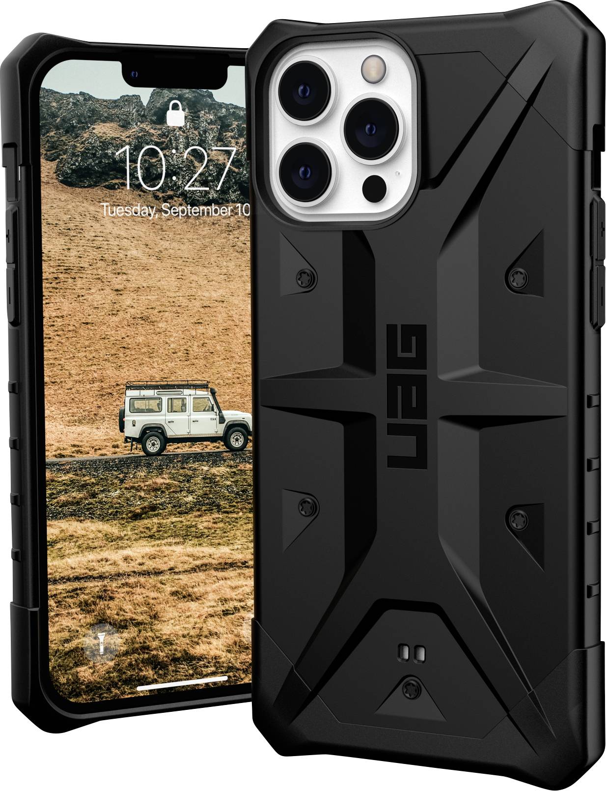 Urban Armor Gear Pathfinder Case Backcover Apple iPhone 13 Pro Max Schwarz Stoßfest, Induktives Laden 113167114040