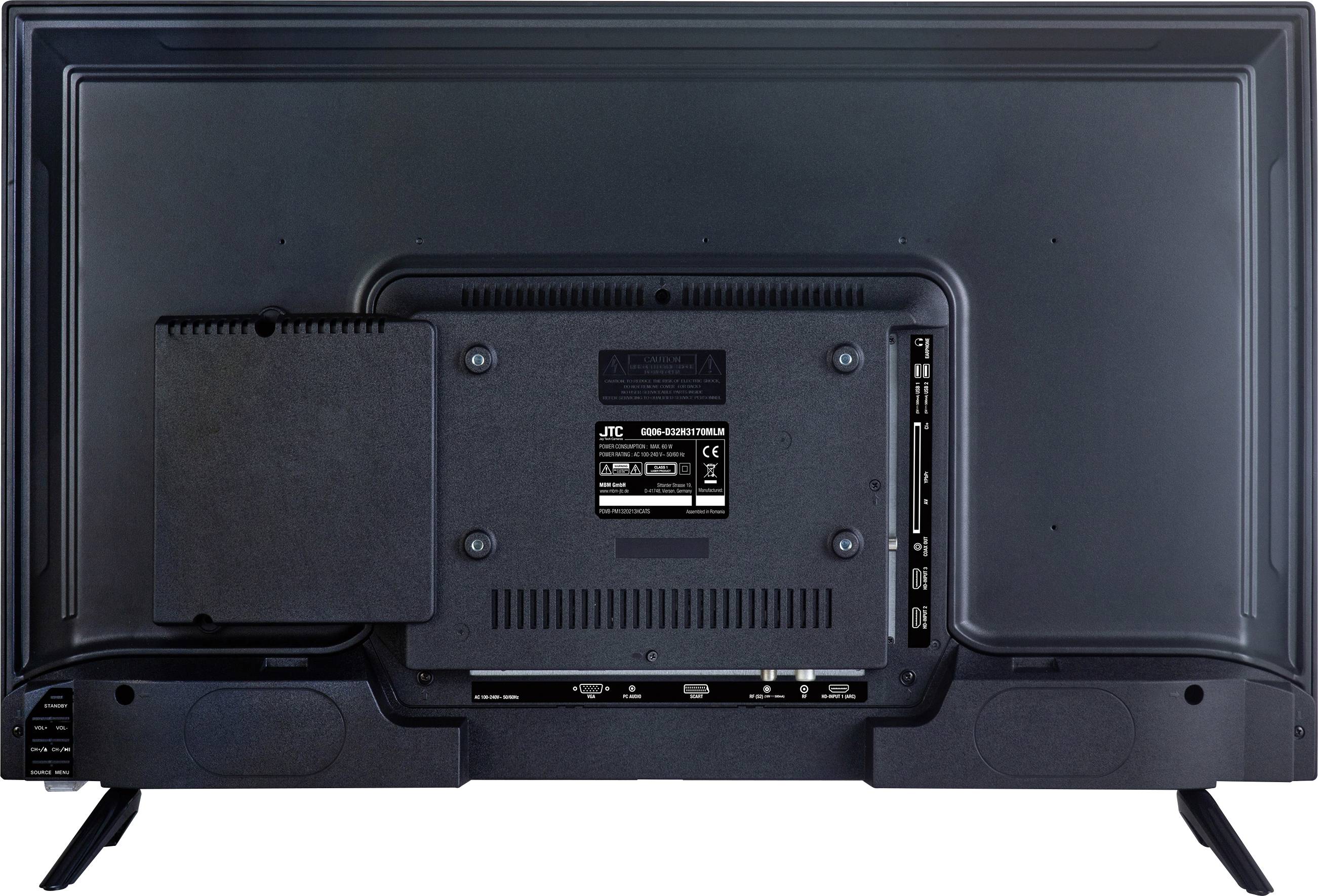 JTC D32H3170MLM LED-TV 80 cm 32 Zoll EEK F (A - G) DVB-T2, DVB-C, DVB-S, HD ready, DVD-Player, CI+ Schwarz