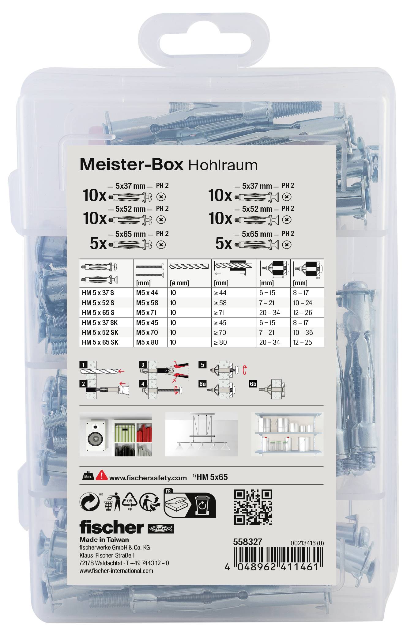Fischer 558327 Dübel-Sortimentsbox 50St.