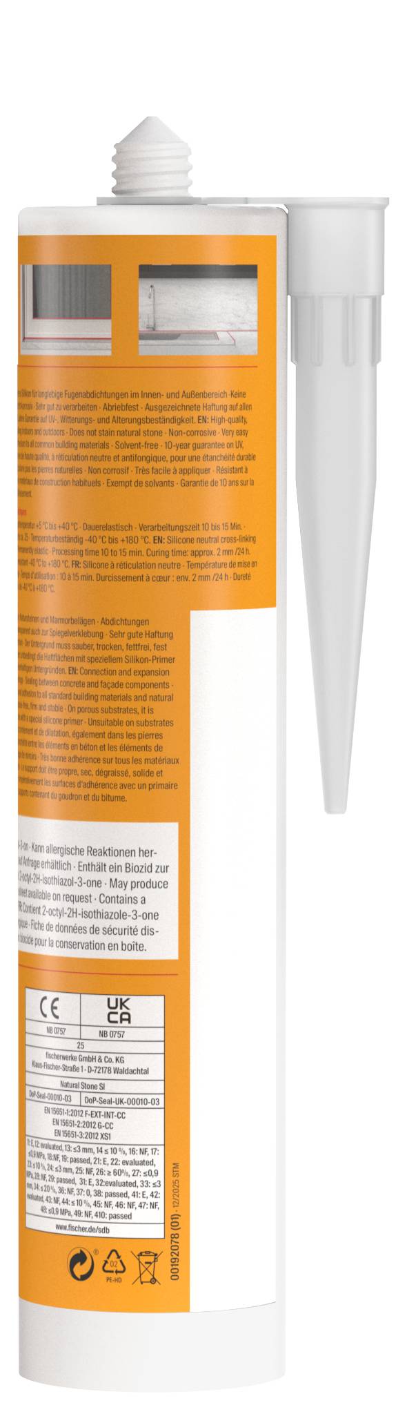 Fischer DNS TP Bau-Silikon Herstellerfarbe Transparent 053121 310ml