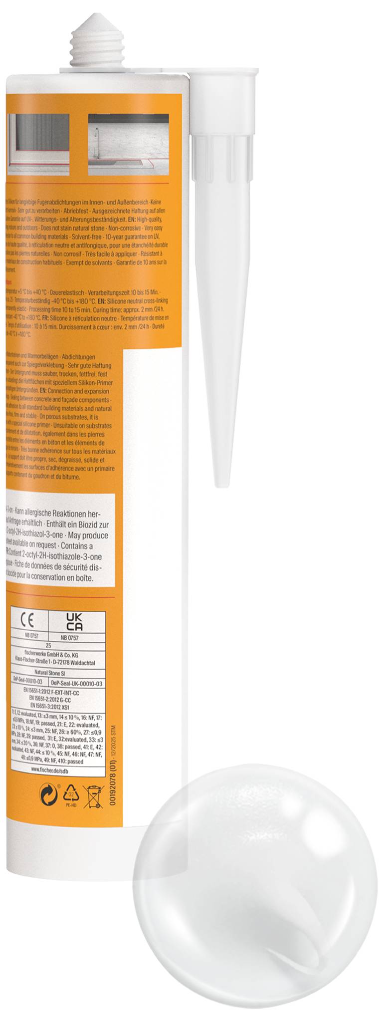 Fischer DNS TP Bau-Silikon Herstellerfarbe Transparent 053121 310ml