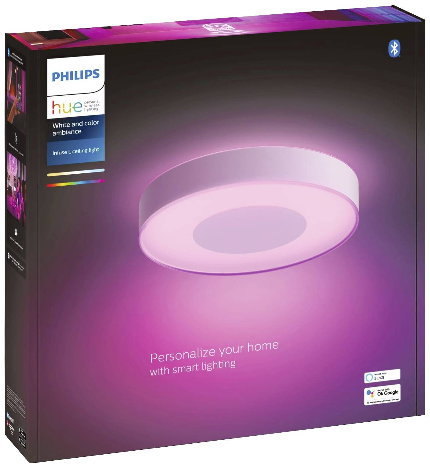 Philips Hue LED-Deckenstrahler 4116431P9 Infuse LED fest eingebaut 52.5W Warmweiß bis Kaltweiß
