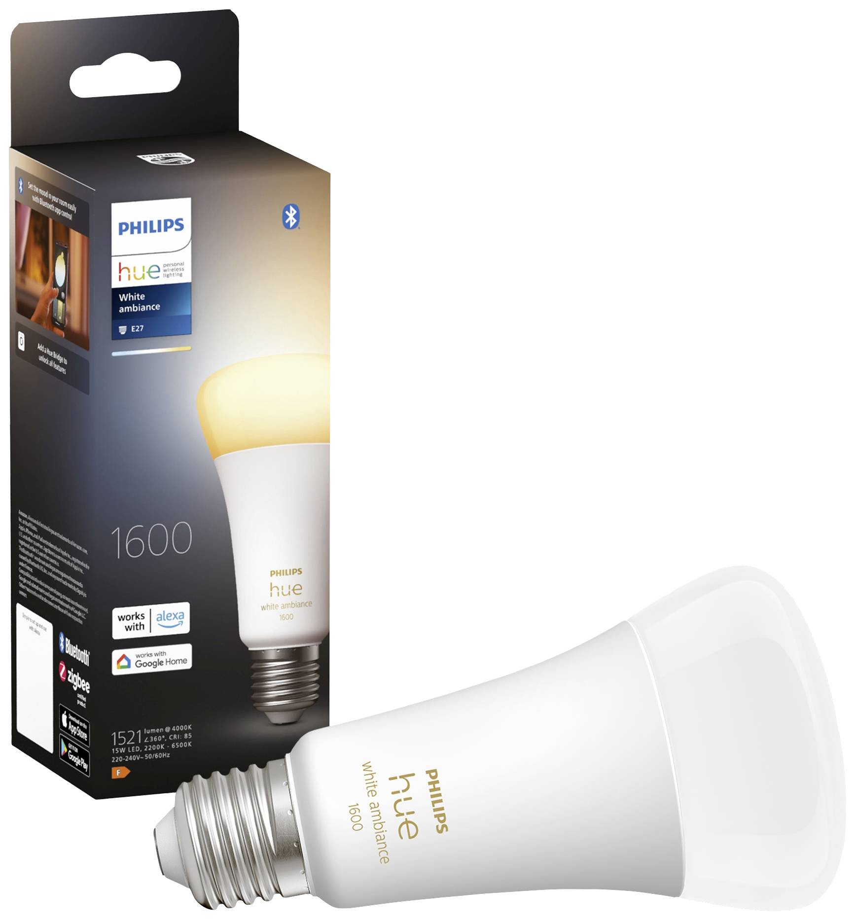 Philips Hue LED-Leuchtmittel 871951428819500 EEK: F (A - G) Hue White Ambiance Einzelpack 1600lm 100W 15W Warmweiß bis Kaltweiß