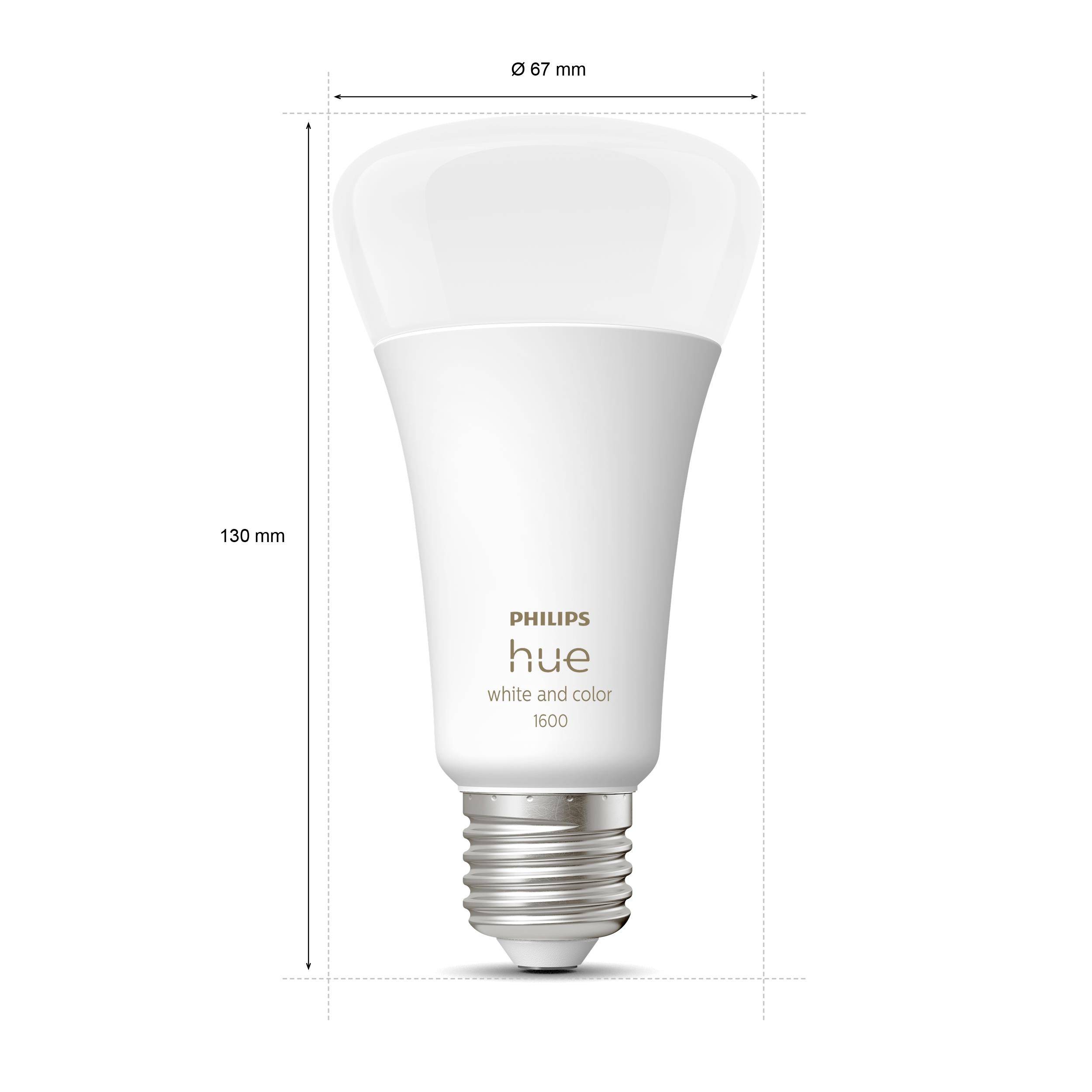 Philips Hue LED-Leuchtmittel 871951428815700 EEK: F (A - G) Hue White / Col. Amb. Einzelpack 1600lm 100W 15 W Warmweiß bis Kaltweiß, RGB