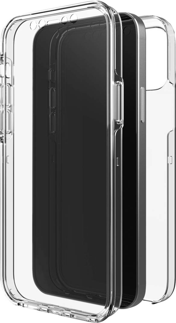 Durchsichtige Handyhülle, zeigt ein schlankes Design und schützt die Rückseite und Kanten eines Smartphones.