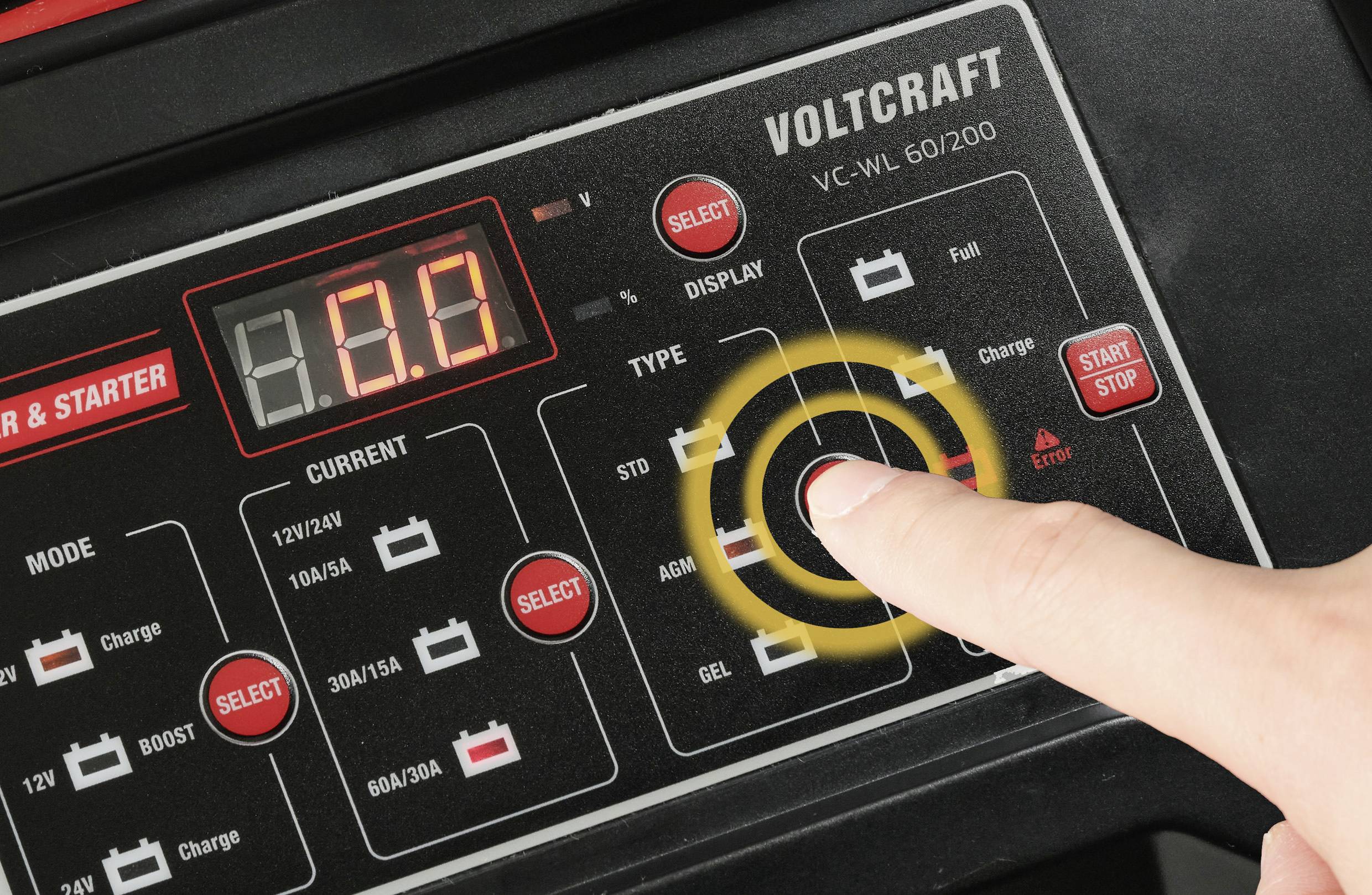 VOLTCRAFT VC-WL 60/200 Lader+Starter VC-12362515 Werkstattladegerät 60A 30A