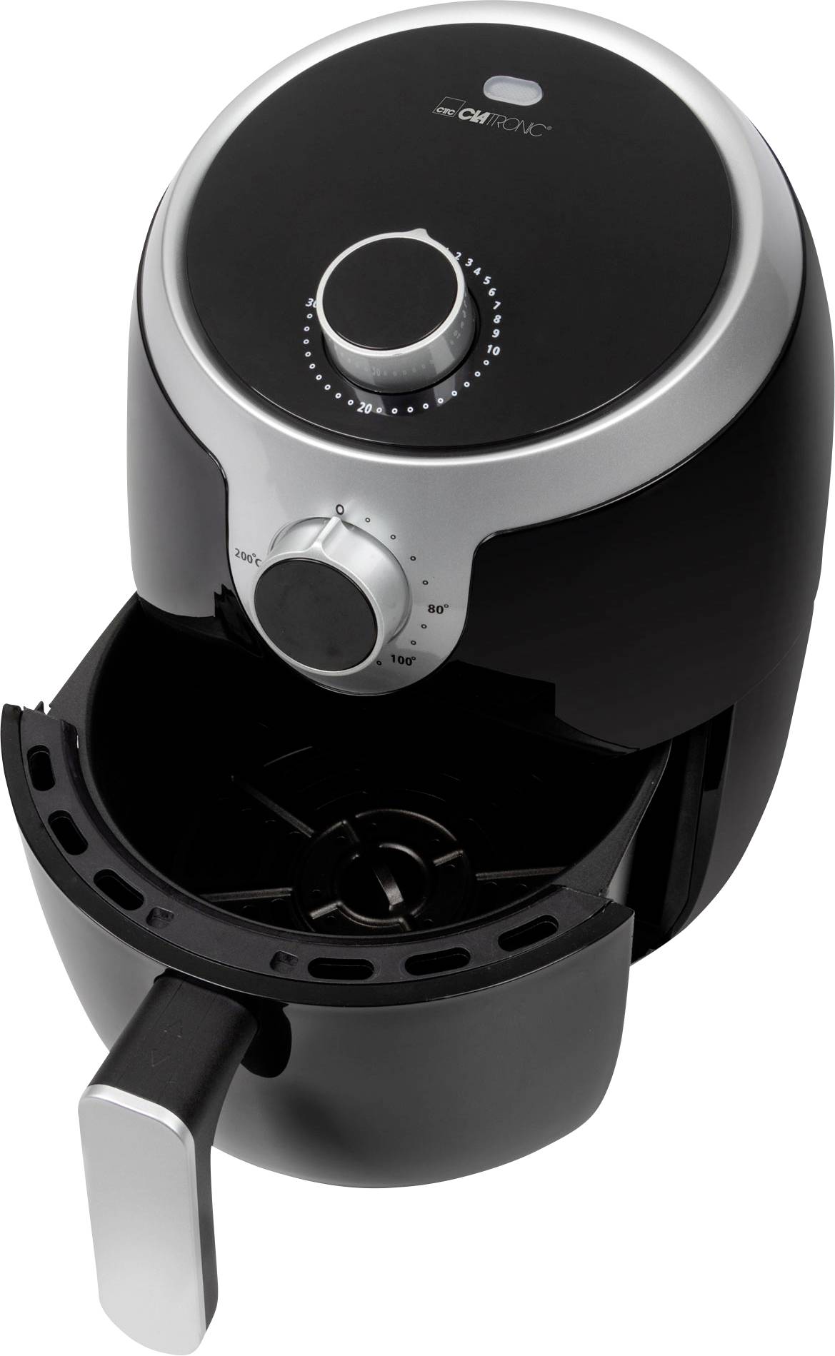 Clatronic FR 3769 H Heißluft-Fritteuse 1.8l 1000W Schwarz, Silber