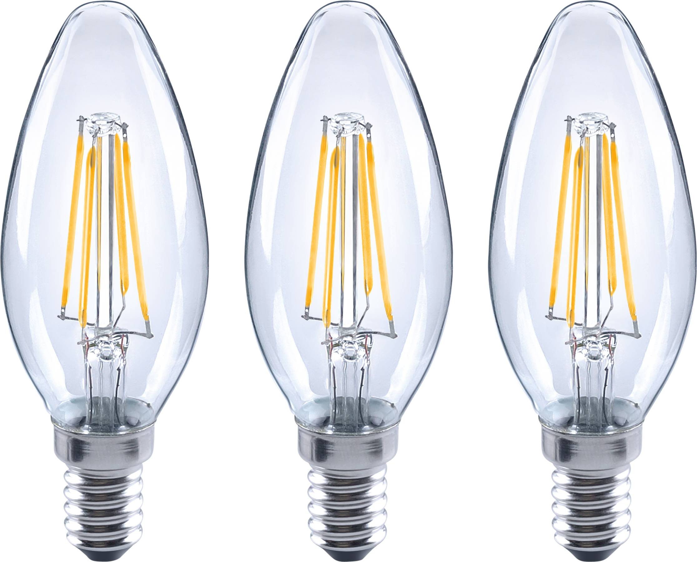 Sygonix SY-4945174 LED EEK E (A - G) E14 Kerzenform 4W = 40W Warmweiß (Ø x H) 35mm x 100mm 3St.