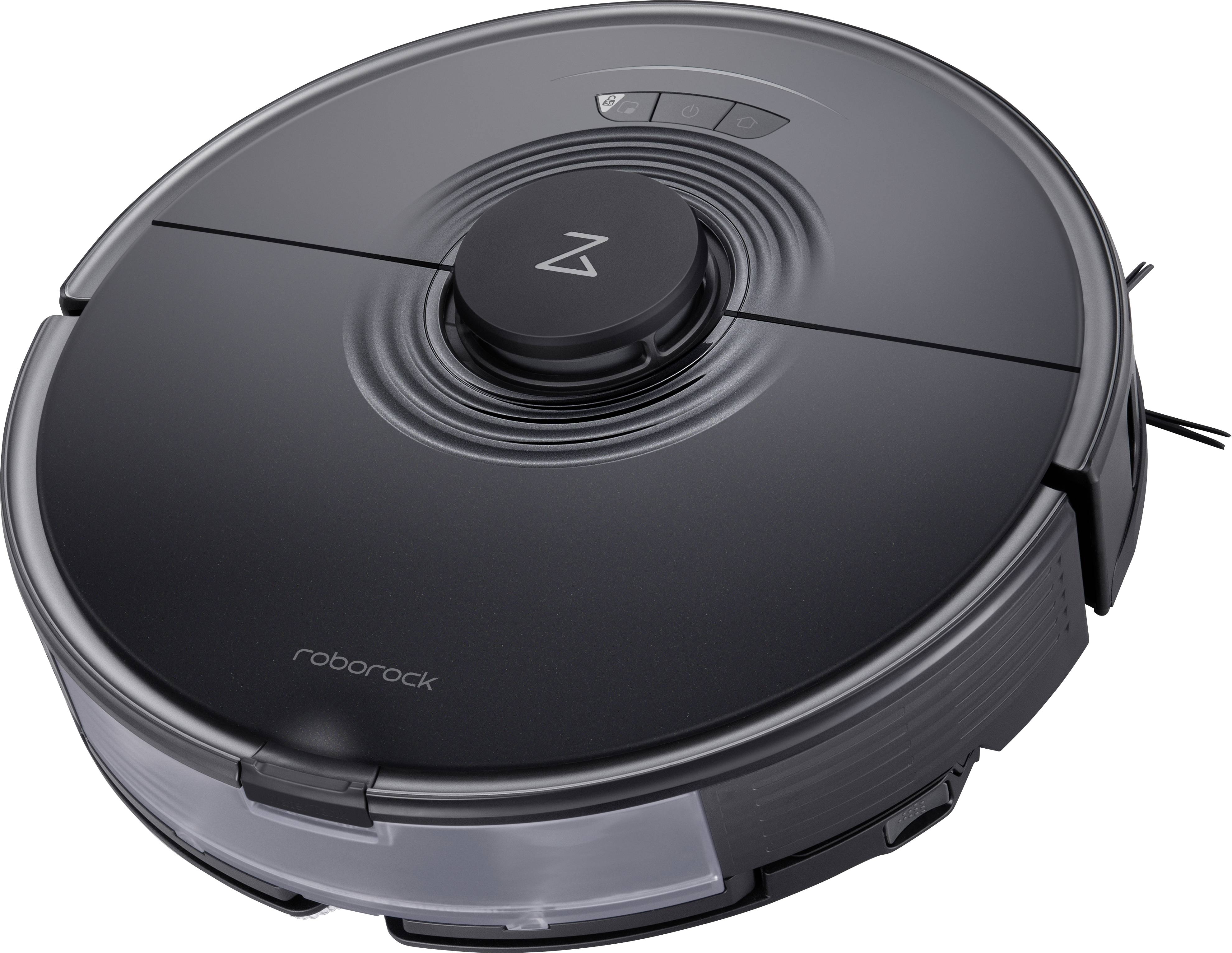 Roborock S7 Reinigungsroboter Schwarz kompatibel mit Amazon Alexa, kompatibel mit Google Home, App gesteuert, Beutellos, inkl