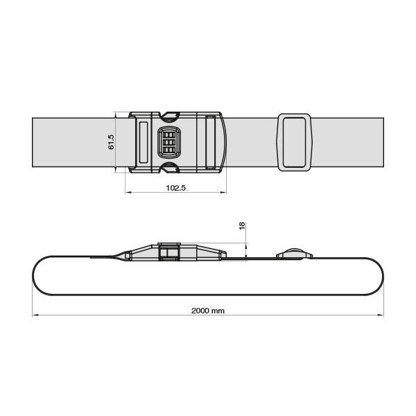 Basi 0006-0311 Koffergurt 50mm Zahlenschloss