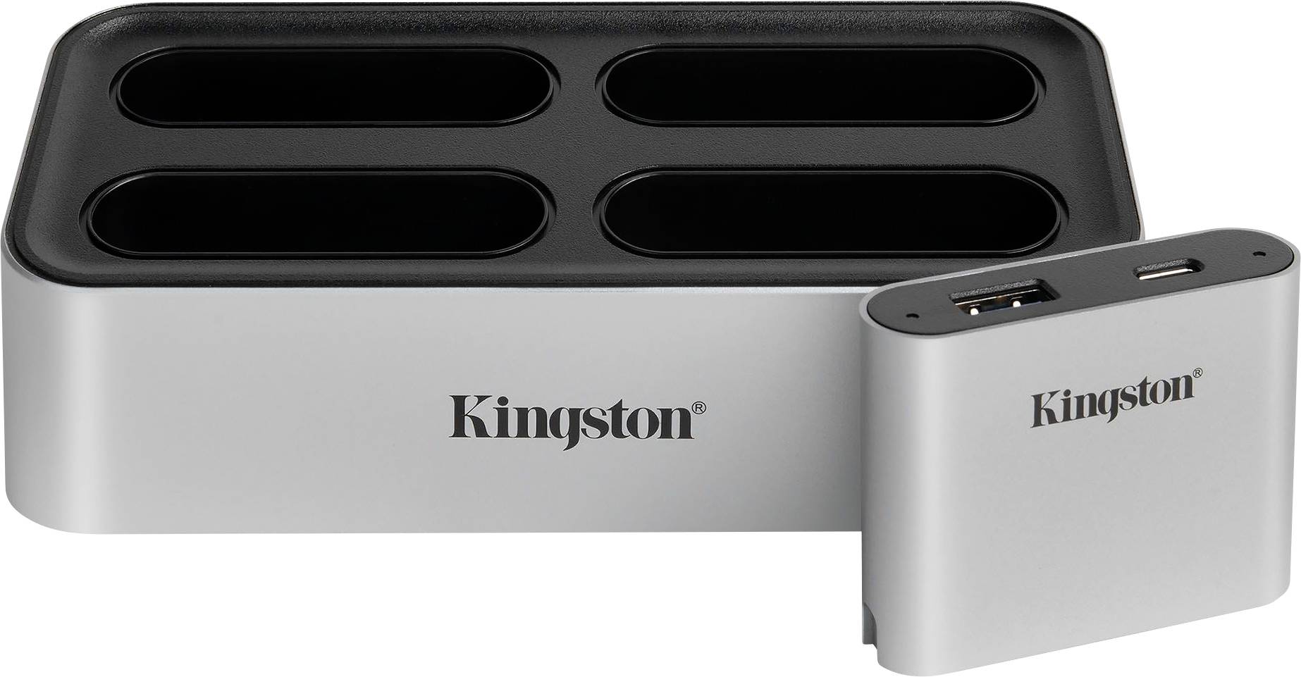 Kingston Externer Speicherkartenleser / Hub USB-A (USB 3.2 Gen 2) Silber-Schwarz