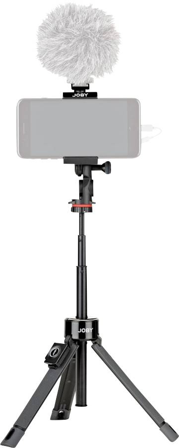 JOBY GripTight™ PRO TelePod™ Tripod 1/4 Zoll Arbeitshöhe=20.8 - 63.5cm Schwarz Für Smartphones und GoPro, inkl. Smartphonehalter